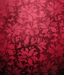 red floral wallpaper
