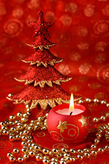 Candle and xmas tree