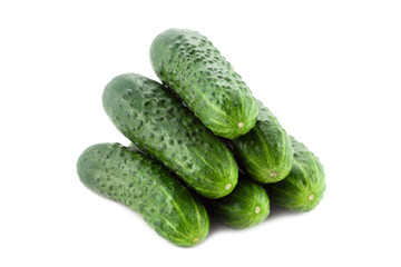 Cucumbers isolated on white