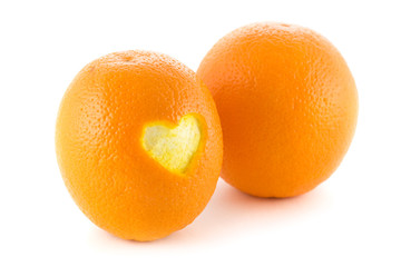 orange heart isolated on white