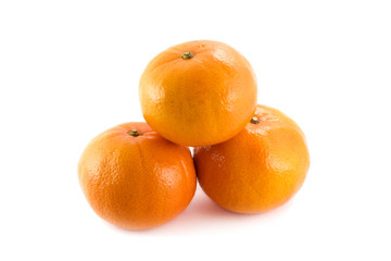 Tangerines isolated on pure white background