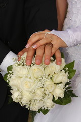 Obraz na płótnie Canvas Bride and bouquet
