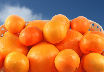 Fresh tangerines and oranges