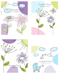 set of sketch greeting cards