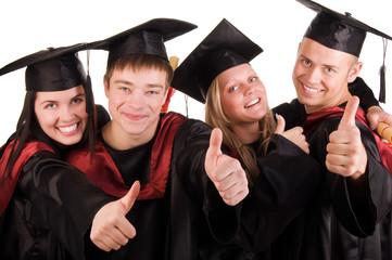 Group of happy graduated students