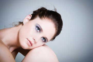 Beauty model isolated in studio