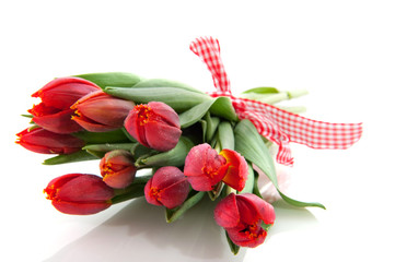bouquet red tulips