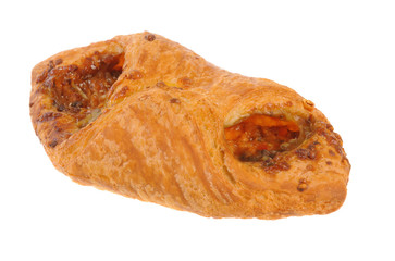 Tomato stuffed pasty isolated on white background