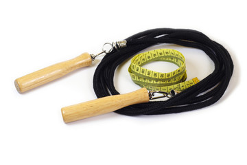 Jump rope with measuring tape
