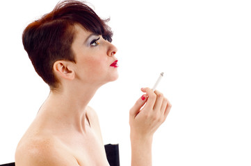 Obraz premium Stylish Woman Smoking