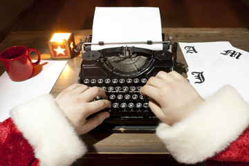 Santa Claus typing