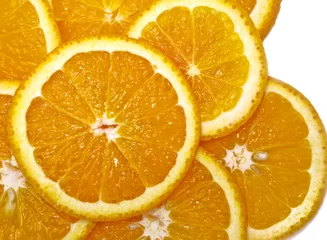 Cercles muraux Tranches de fruits Orange juteuse