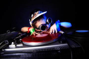 cool kid DJ in action