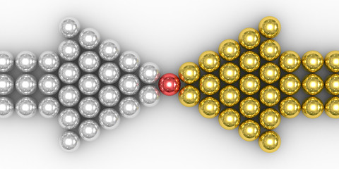 leadership concept on white background. Isolated 3D image