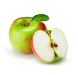 Fresh apple with half