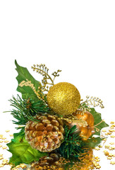 Christmas decoration - green gold branch