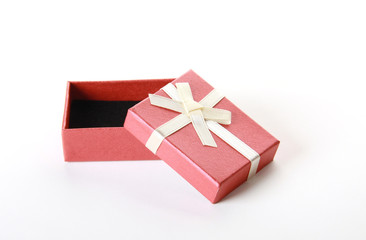 Small terracotta fancy box on white background