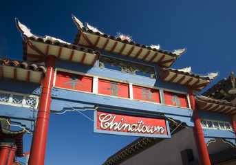 angeles los chinatown entrance shopping center rush geometrical hour union tile walking station pattern during