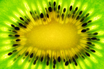 Closeup of green tasty kiwi