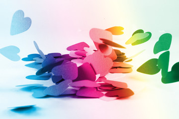 colorful Paper hearts