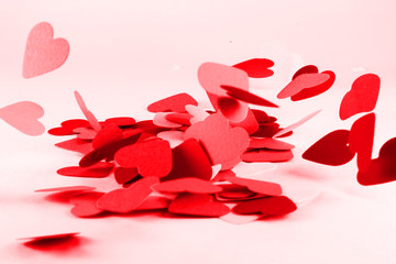 Paper hearts red