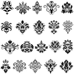 damask emblems set