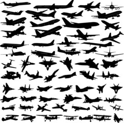 airplanes,military airplanes collection - vector