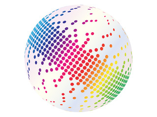 pixels on ball vector illustration