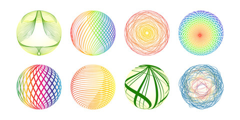Colorful balls made of lines