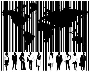 Illustration of barcode and map