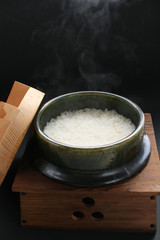 Japanese traditional rice cooking pot