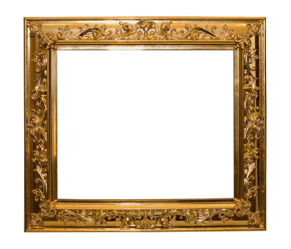 Shinny golden frame isolated