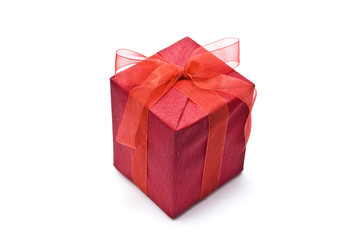 Red gift box with bow