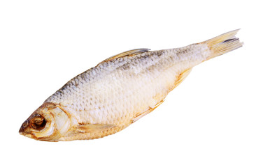Dried fish isolated on white background
