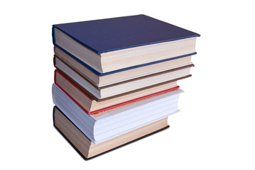 Books stack. Isolated on white background with clipping path.