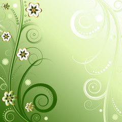 Floral green background (vector)