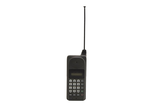 old cell phone isolated on white