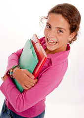 Schoolgirl with folders