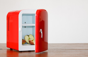 Red miniature fridge