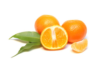 Tangerines isolated on white
