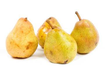 close up of pear on white background