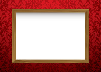 wood frame on red