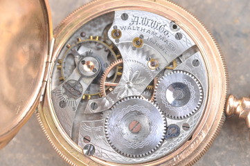 Fototapeta na wymiar disassembled watch