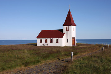 Rural church in Hellnar, Iceland