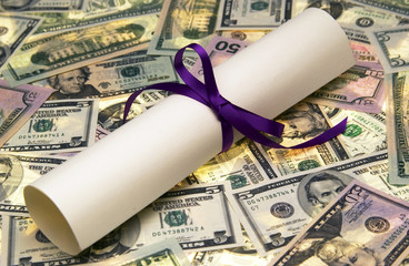 Diploma with money