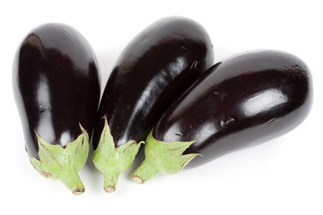 Fresh bio eggplants isolated