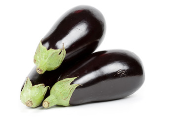 Fresh bio eggplants isolated