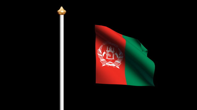 Flag Afghanistan swaying in the wind