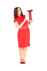 happy woman with gift box