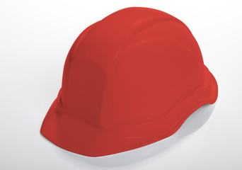 casque de chantier rouge